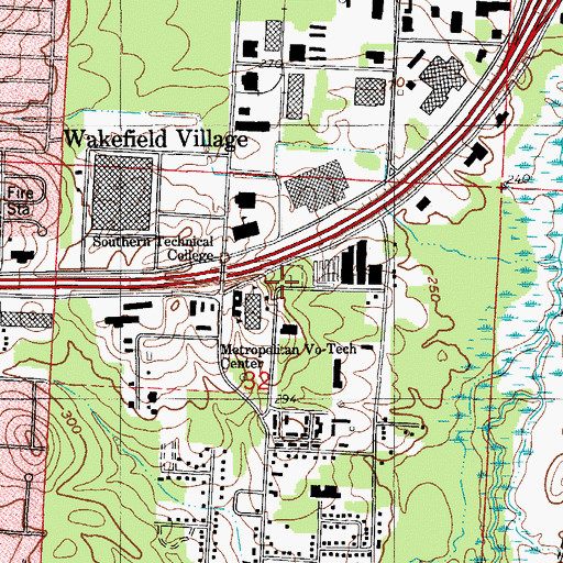 Topographic Map of Spring Hill Church, AR