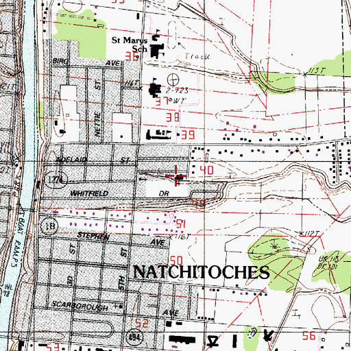 Topographic Map of Trinity Baptist Church, LA