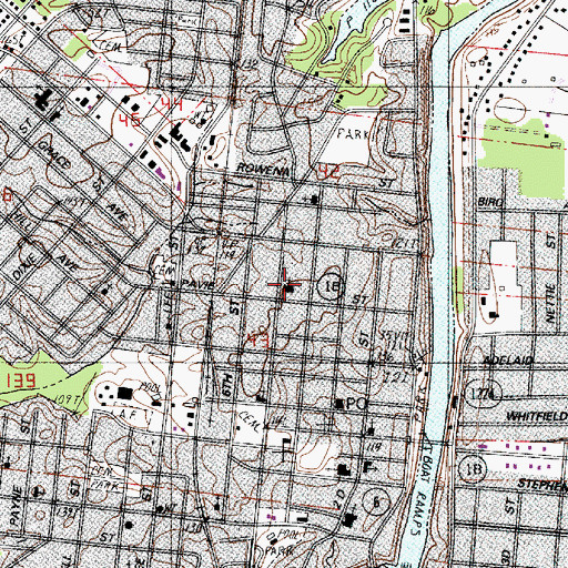 Topographic Map of Saint Anthony Catholic Church, LA