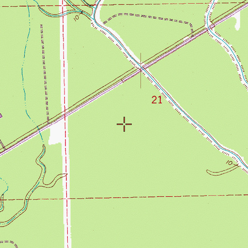 Topographic Map of Greeves Swamp, LA