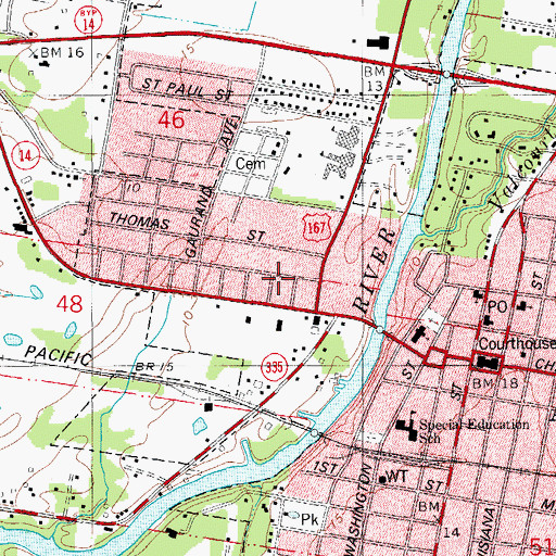 Topographic Map of Comeaux Sanitarium (historical), LA