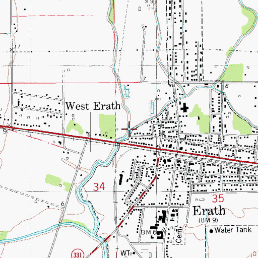 Topographic Map of Laports Coulee, LA