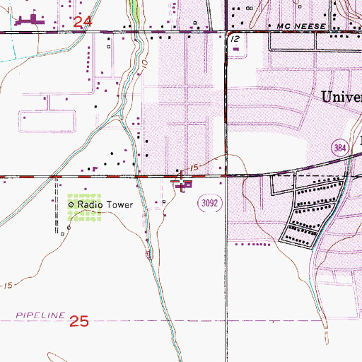 Topographic Map of A A Nelson Elementary School, LA