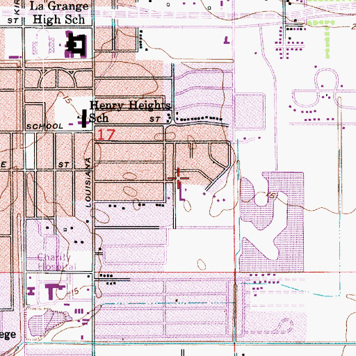 Topographic Map of Brentwood Elementary School, LA