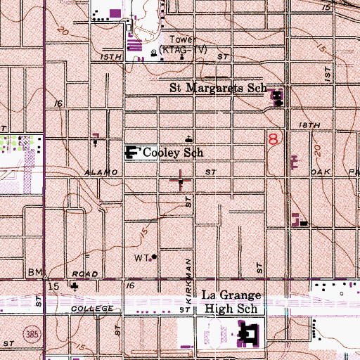 Topographic Map of Calcasieu Tabernacle, LA