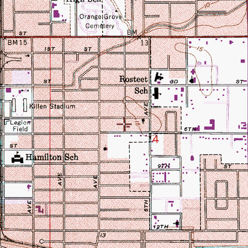 Topographic Map of Calvary Assembly of God Church, LA