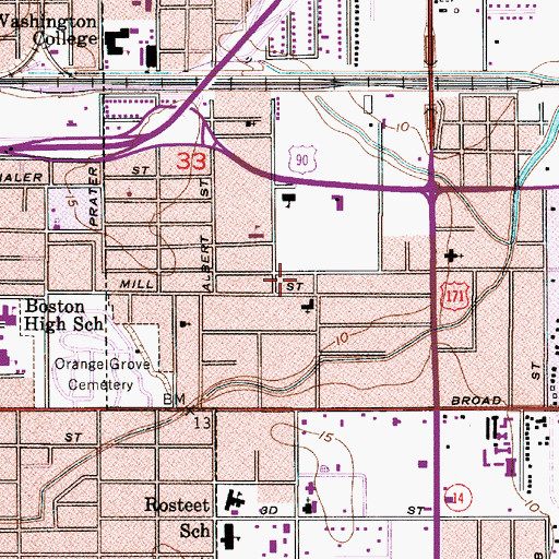 Topographic Map of Christ Bethel Missionary Baptist Church, LA