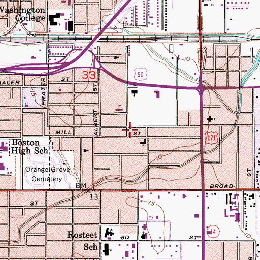 Topographic Map of Christ Bethel Missionary Baptist Church, LA