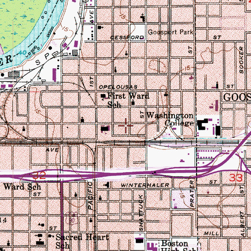 Topographic Map of Church of Christ, LA