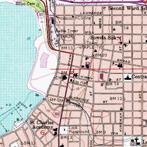 Topographic Map of Church of the Immaculate Conception, LA