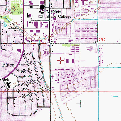 Topographic Map of Cowboy Stadium, LA