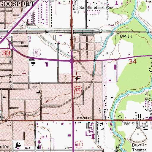 Topographic Map of Eastdale Baptist Church, LA