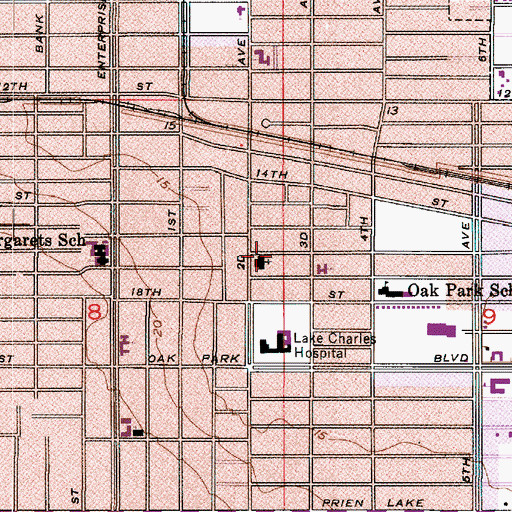 Topographic Map of First Christian Church, LA