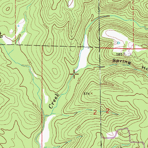 Topographic Map of Spring Hollow, AR