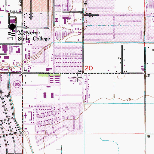 Topographic Map of F K White Middle School, LA