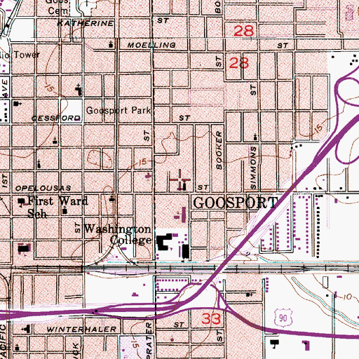 Topographic Map of Immaculate Heart of Mary Catholic Church, LA