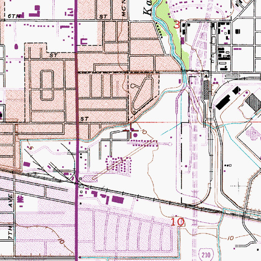 Topographic Map of John F Kennedy Elementary School, LA
