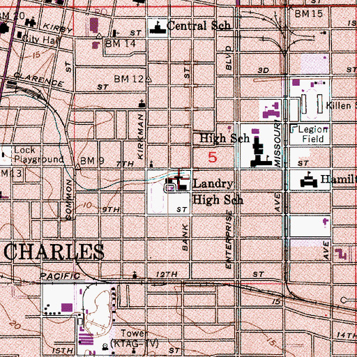 Topographic Map of Louisiana Baptist Orphanage (historical), LA