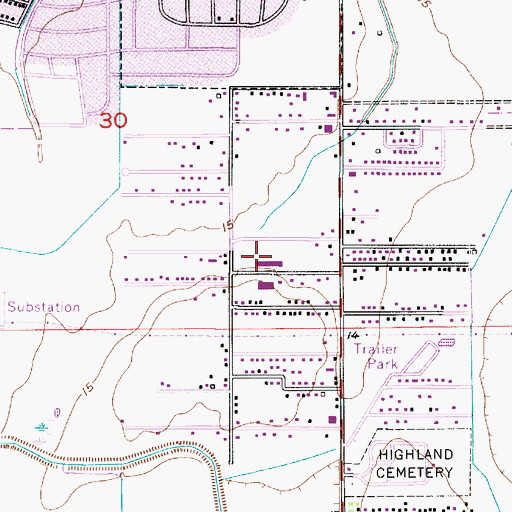 Topographic Map of M J Kaufman Elementary School, LA