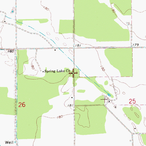 Topographic Map of Spring Lake Church, AR
