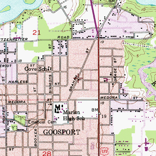 Topographic Map of Our Lady of Fatima Chapel, LA