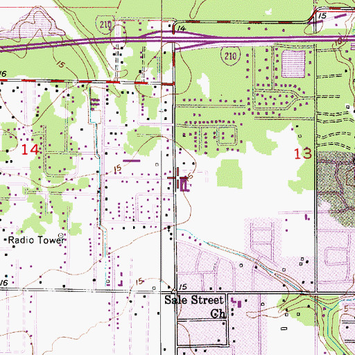 Topographic Map of Prien Lake Elementary School, LA