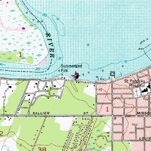 Topographic Map of Shell Beach Pier, LA
