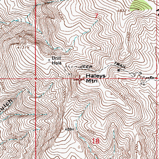 Topographic Map of Haleys Mountain, AZ