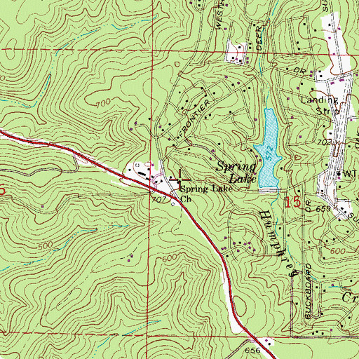 Topographic Map of Spring Lake Church, AR