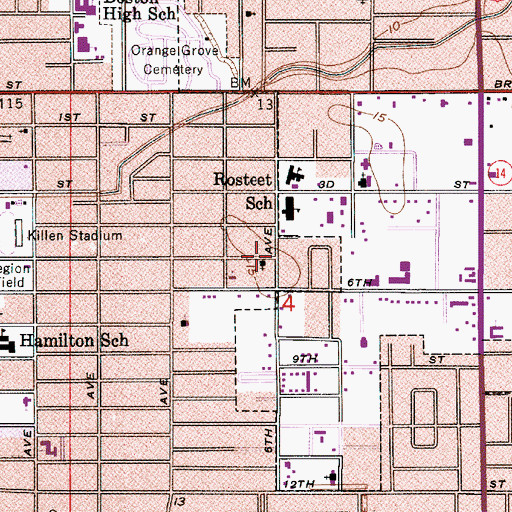 Topographic Map of Star of Bethlehem Baptist Church, LA