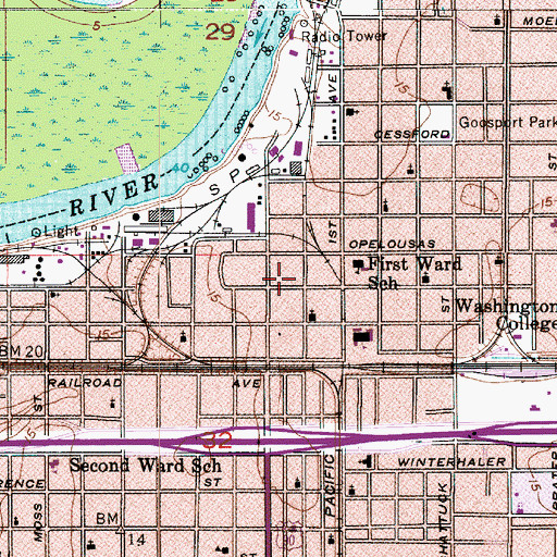 Topographic Map of The Church at Lake Charles, LA