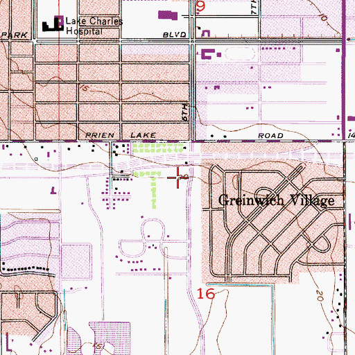 Topographic Map of Wilshire Plaza Shopping Center, LA