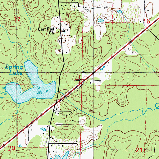 Topographic Map of Spring Lake Club, AR