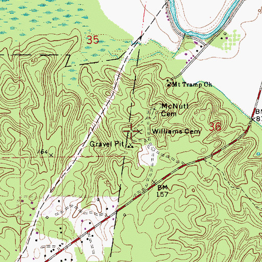 Topographic Map of McNutt Hill Cemetery, LA