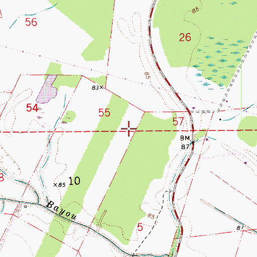 Topographic Map of Flag Lake (historical), LA