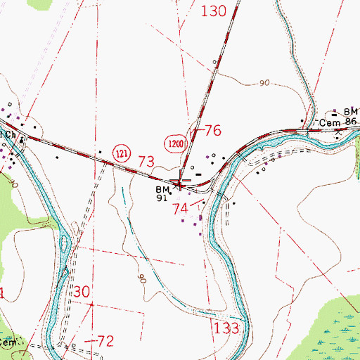 Topographic Map of Crane, LA