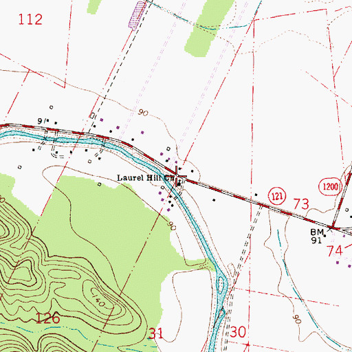 Topographic Map of Laurel Hill School (historical), LA