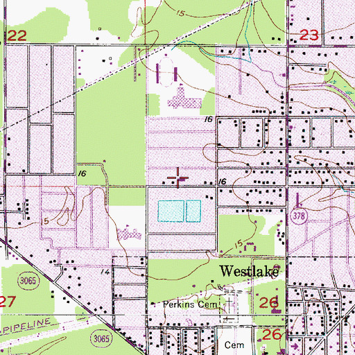 Topographic Map of Bethel Baptist Church, LA
