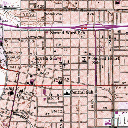Topographic Map of Bishop Noland Episcopal Day School, LA