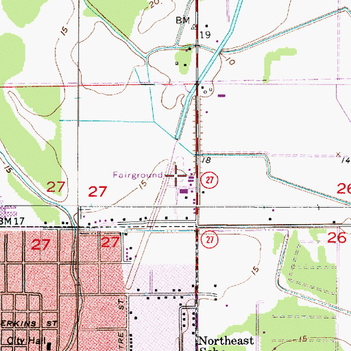 Topographic Map of Cal-Cam Fairgrounds, LA