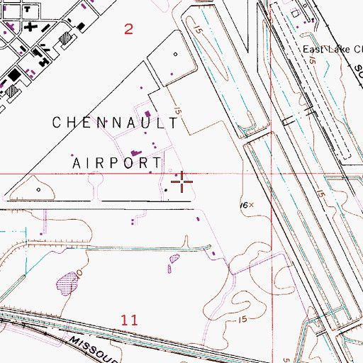 Topographic Map of Chennault Air Force Base (historical), LA