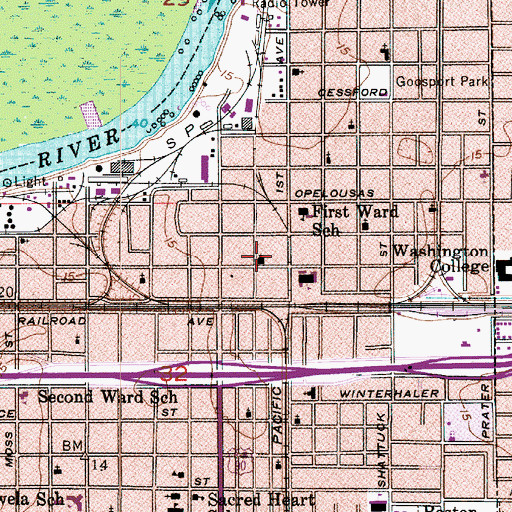 Topographic Map of Christian Baptist Church, LA