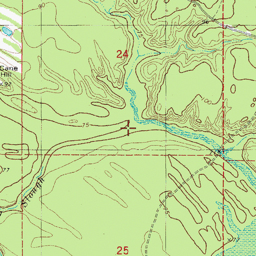Topographic Map of Spring Slough, AR