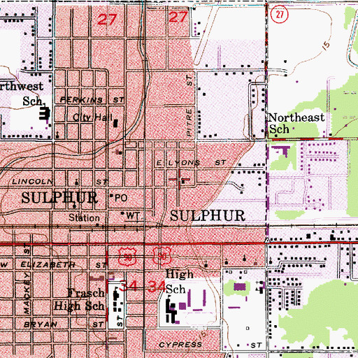 Topographic Map of Church of the Nazarene, LA