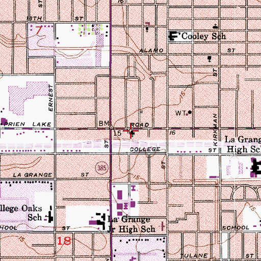 Topographic Map of College Park Church of the Nazarene, LA