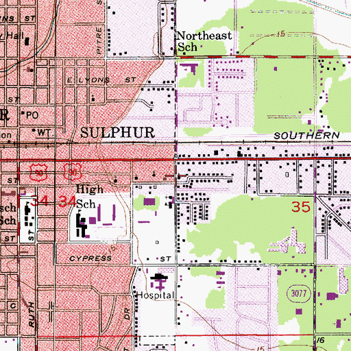 Topographic Map of Curry Chapel, LA