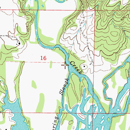 Topographic Map of Spring Slough, AR