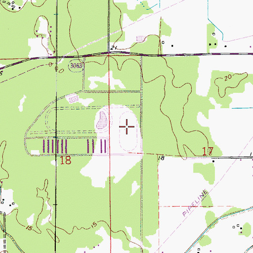 Topographic Map of Delta Downs, LA