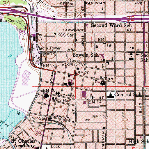 Topographic Map of Delta School of Business and Technology, LA