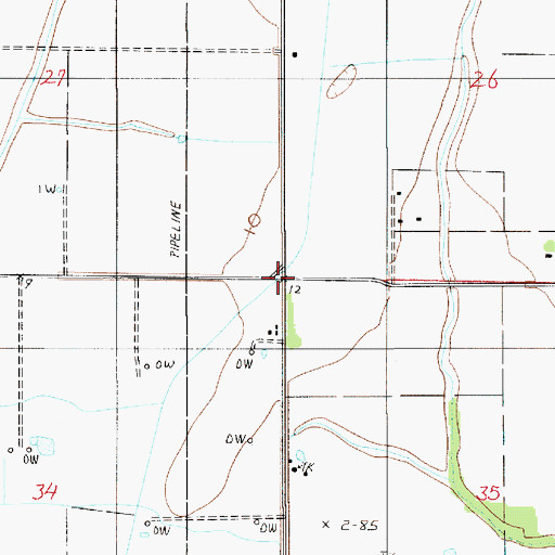 Topographic Map of East Bell City Gas Field, LA